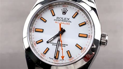 rolex milgauss white replica|rolex milgauss 116400 white.